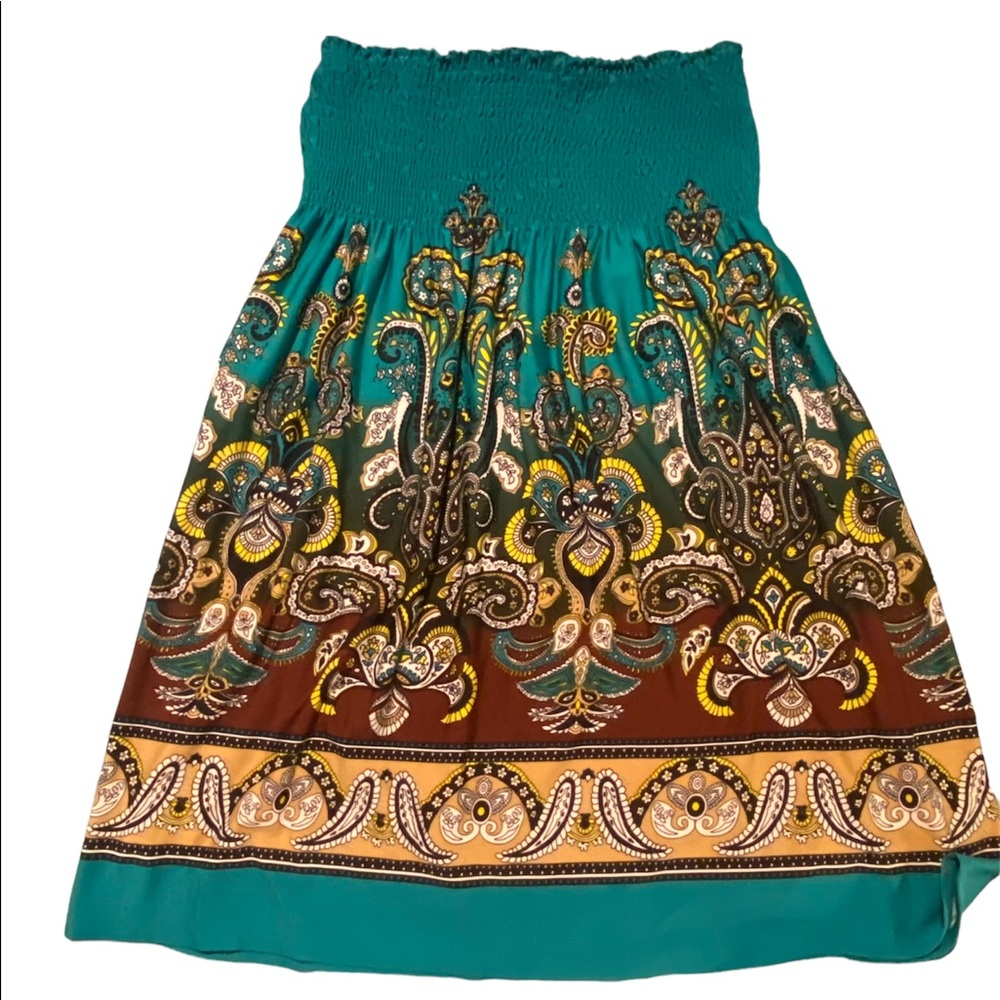 Baileyblue Paisley Strapless Dress - Large